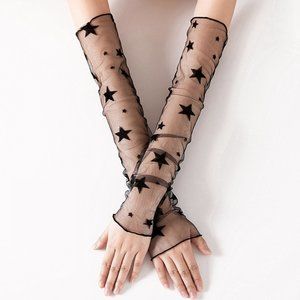 Black Star Print Lace Arm Sleeve